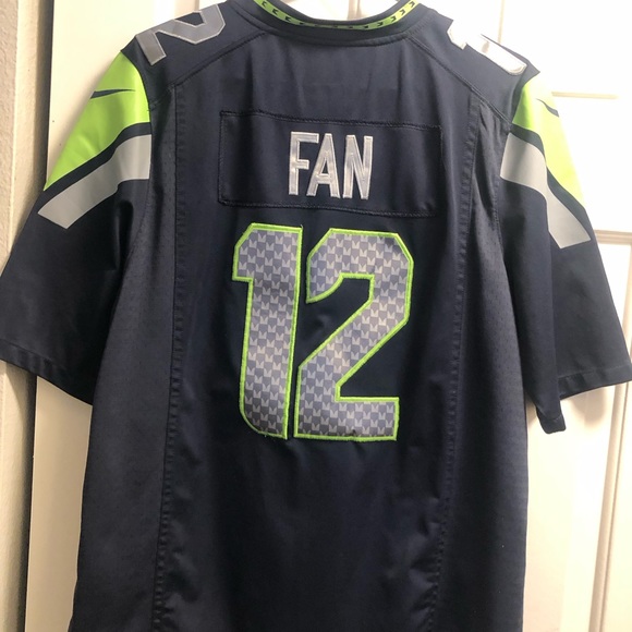 Nike On Field Seattle Seahawks Fan #12 Men’s Navy Blue Jersey Size Medium - Picture 12 of 14
